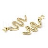 Rack Plating Brass Micro Pave Clear Cubic Zirconia Pendants KK-M260-03G-2