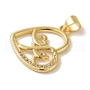 Rack Plating Brass Micro Pave Clear Cubic Zirconia Pendants KK-P267-05B-G-2