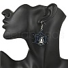 Halloween Theme Spider Web with Spider Handmade Glass Seed Beaded Dangle Earrings EJEW-MZ00481-02-3