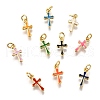 Brass Enamel Charms KK-C106-04G-1