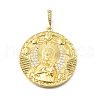 Brass Micro Pave Cubic Zirconia Pendants KK-Q066-19G-1