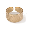 Ion Plating(IP) 304 Stainless Steel Textured Open Cuff Rings for Women RJEW-G285-58G-2