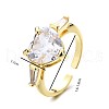 Brass Pave Cubic Zirconia Adjustable Cuff Rings for Women JI1426-2