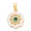 Brass Micro Pave Cubic Zirconia Pendents KK-M303-02G-08-1