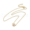 Rack Plating Brass Cubic Zirconia Flower Pendant Necklaces NJEW-H168-04G-1