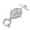 Brass Micro Pave Clear Cubic Zirconia Toggle Clasps KK-N254-75P-2