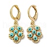 Real 18K Gold Plated Brass Dangle Leverback Earrings EJEW-A033-13G-1
