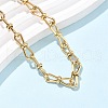 304 Stainless Steel Bowknot Link Anklets for Women AJEW-U025-02G-3