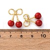 Cherry Brass ABS Plastic Pearl Stud Earrings EJEW-U062-03G-02-5