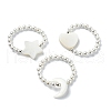 3Pcs 3 Style Natural Pearl & Shell Beaded Stretch Rings Set RJEW-TA00100-1