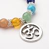 Gemstone Bead Charm Bracelets BJEW-JB02600--05-2