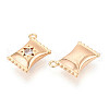 Brass Micro Pave Clear Cubic Zirconia Pendants KK-N267-06G-2