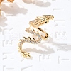Brass Clear Cubic Zirconia Cuff Earrings EJEW-Q025-01A-G-4