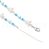 Starfish & Fish & Tortoise Synthetic Turquoise & Porcelain & Glass Seed Beaded Pendant Decorations HJEW-JM03182-5