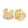 Brass Micro Pave Clear Cubic Zirconia Cuff Earrings EJEW-I305-109G-2