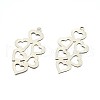 Tarnish Resistant Original Color Heart 201 Stainless Steel Slice Pendants for Valentine's Day STAS-E083-43P-1