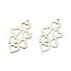 Original Color Heart 201 Stainless Steel Slice Pendants for Valentine's Day STAS-E083-43P-1