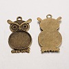 Owl Tibetan Style Alloy Pendant Cabochon Settings PALLOY-K109-86AB-NR-2