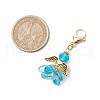 Alloy Glass Flowers Pendant Decorations HJEW-MZ00207-5