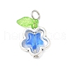 Glass Flower Pendants PALLOY-JF03865-02-2