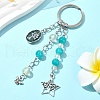 Glass & Alloy & Natural Green Aventurine Keychain KEYC-YW00146-03-1