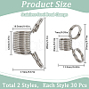 SUNNYCLUE 60Pcs 2 Styles Stainless Steel Spring Bead Clamps for Beading Jewelry Making FIND-SC0009-62-2
