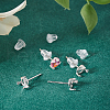 BENECREAT 2Pairs Sterling Silver Stud Earring Finding STER-BC0002-56-5