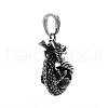 Stylish Retro 304 Stainless Steel Agate Dragon Pendants STAS-F011-37A-4