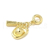 Brass Baseball Bat Mitten European Dangle Charms KK-K293-57G-2