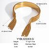 European and American Style Fringed Stainless Steel Cuff Bangles for Women OT8697-1-2