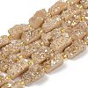 Electroplated Natural Druzy Agate Beads Strands G-R012-A02-01-1