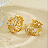 Exquisite Brass Clear Cubic Zirconia Teardrop Hoop Earrings FZ4597-2-1