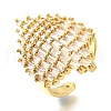 Brass Micro Pave Cubic Zirconia Adjustable Cuff Open Rings RJEW-D313-10G-4