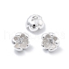 925 Sterling Silver Pave Clear Cubic Zirconia 3D Flower Charms STER-D302-12S-1