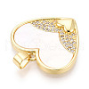 Brass Micro Pave Clear Cubic Zirconia Pendants KK-N268-34G-2
