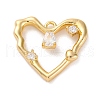Ion Plating(IP) Brass Micro Pave Cubic Zirconia Pendants KK-U042-03G-1
