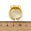 Brass Micro Pave Clear Cubic Zirconia Cuff Rings for Women RJEW-H248-08G-03-5