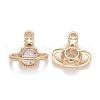 Rack Plating Brass Micro Pave Clear Cubic Zirconia Charms KK-E267-11LG-2