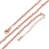 Brass Singapore Chains Necklaces for Women NJEW-D302-38RG-4