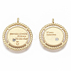 Brass Micro Pave Clear Cubic Zirconia Pendants KK-R126-020-NF-1