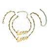 Word Love Alloy Pendant Necklaces & Link Bracelets Sets for Women FS-WG894A1-01-5