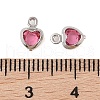 Heart Rack Plating Brass Glass Pendants KK-S385-01P-03-3