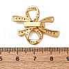 Brass Micro Pave Clear Cubic Zirconia Fold Over Clasps KK-A256-02G-3