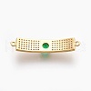 Brass Micro Pave Cubic Zirconia Links ZIRC-P076-22G-NR-2