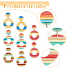 FIBLOOM 4 Pairs 4 Colors Polymer Clay Donut Dangle Stud Earrings with Iron Pins EJEW-FI0003-02-10
