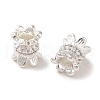 Rack Plating Brass Pave Clear Cubic Zirconia Spacer Beads KK-M285-18S-1
