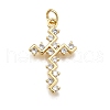Brass Micro Pave Cubic Zirconia Pendants KK-Z100-34G-03-1