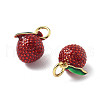 Brass Enamel Pendants KK-R229-07G-03-2