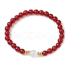 3Pcs 3 Styles Round Natural Gemstone Beads Stretch Bracelets Sets BJEW-JB11008-3