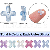 SUNNYCLUE 180Pcs 6 Colors Transparent Spray Painted Glass Beads GLAA-SC0002-47-2
